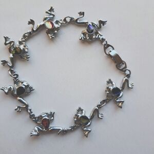 Silver Frog Charm Bracelet